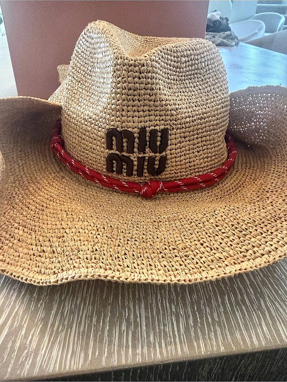Miu Raffia Raffia Cowboy Hat NWT - Picture 2 of 9